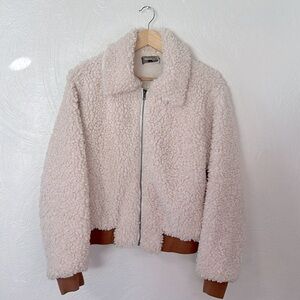 Like New Boutique Sherpa Bomber Jacket - Size M